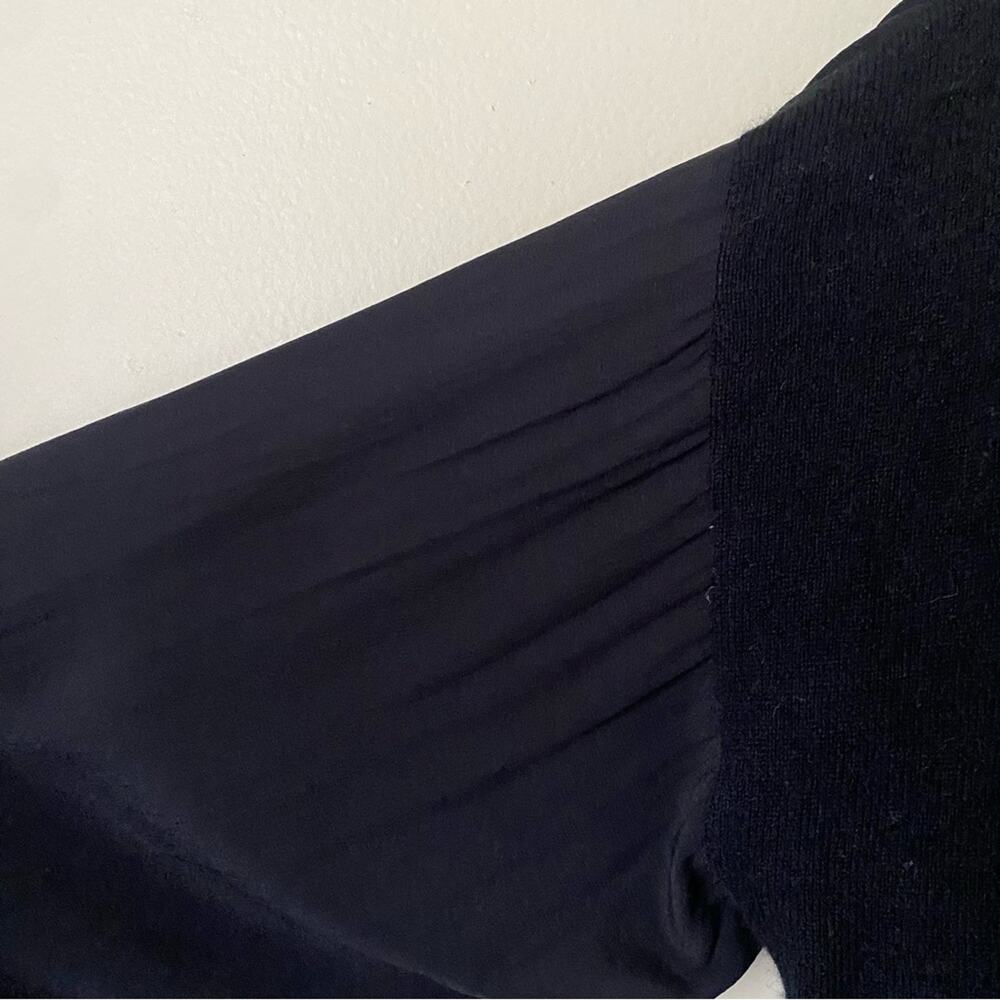 Magaschoni | Cashmere Silk Mixed Media V-neck Sweater Pullover Casual Black XL - Picture 5 of 8
